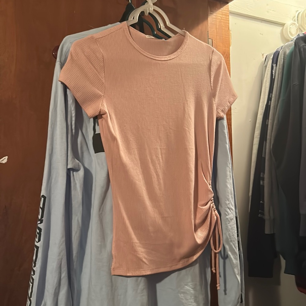 Pink scrunch tee shirt